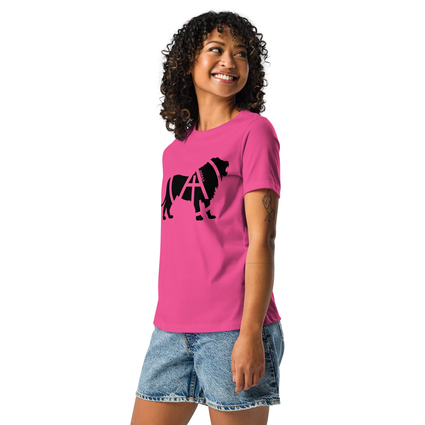 Array Lion - Black (Women's Relaxed T-Shirt)