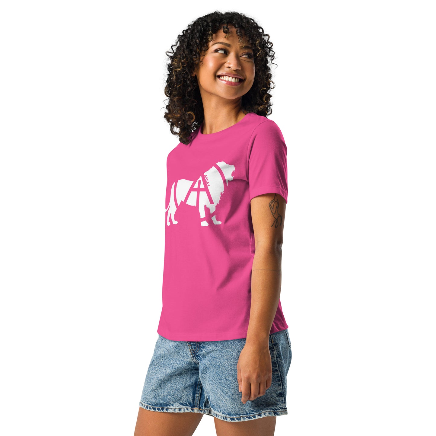 Array Lion - White (Women's Relaxed T-Shirt)