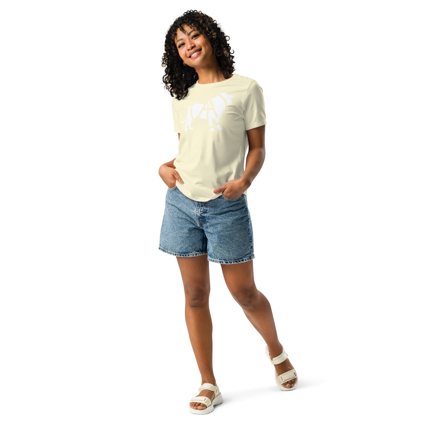 Array Lion - White (Women's Relaxed T-Shirt)