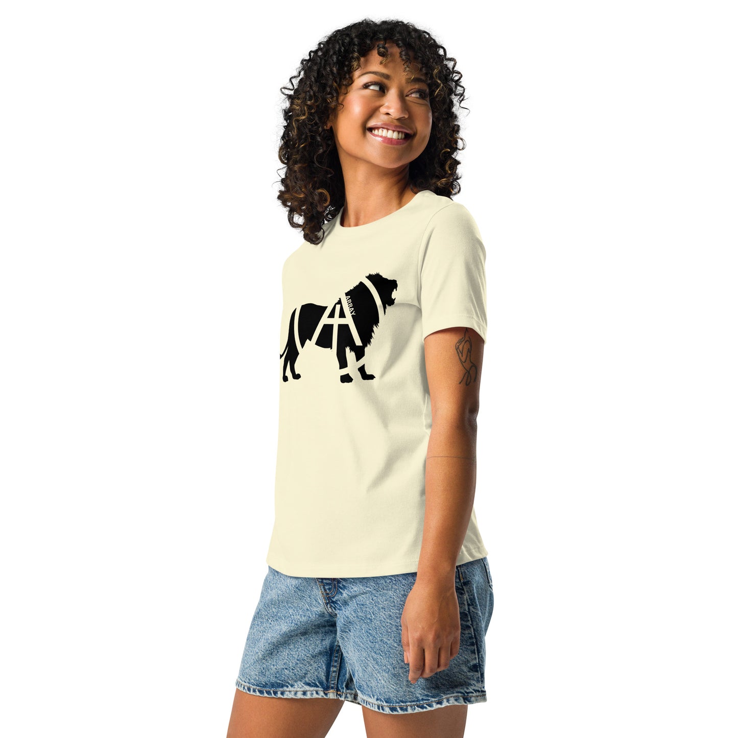Array Lion - Black (Women's Relaxed T-Shirt)