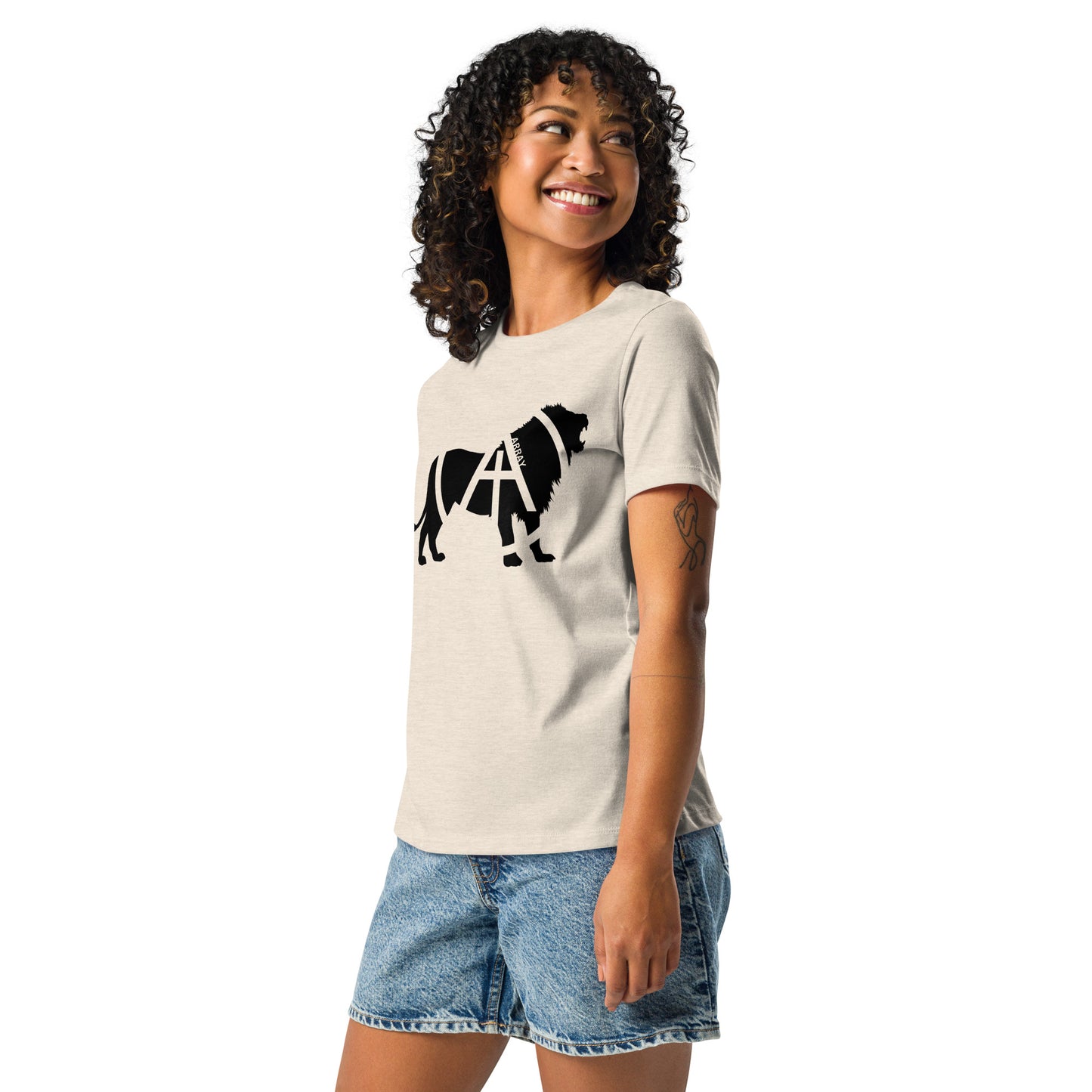Array Lion - Black (Women's Relaxed T-Shirt)